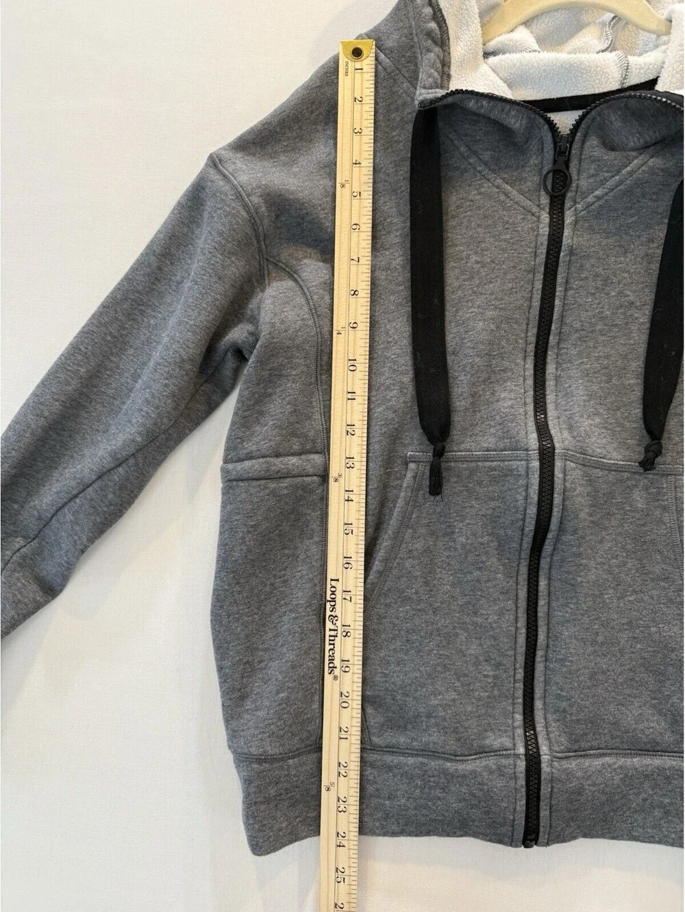 Fabletics Gray Full Zip Fleece Hoodie Women's XXS Hooded Pockets Cotton Poly
